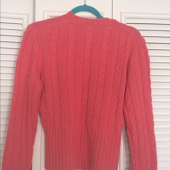 puritan Cape Cod Pink cable Knit 100% cashmere Sweater. Large - Picture 4 of 6